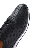 Erkek Siyah Bağcıklı Deri Casual Sneaker | Derimod