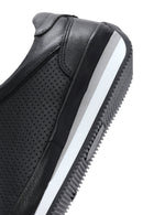 Erkek Siyah Bağcıklı Deri Casual Sneaker | Derimod