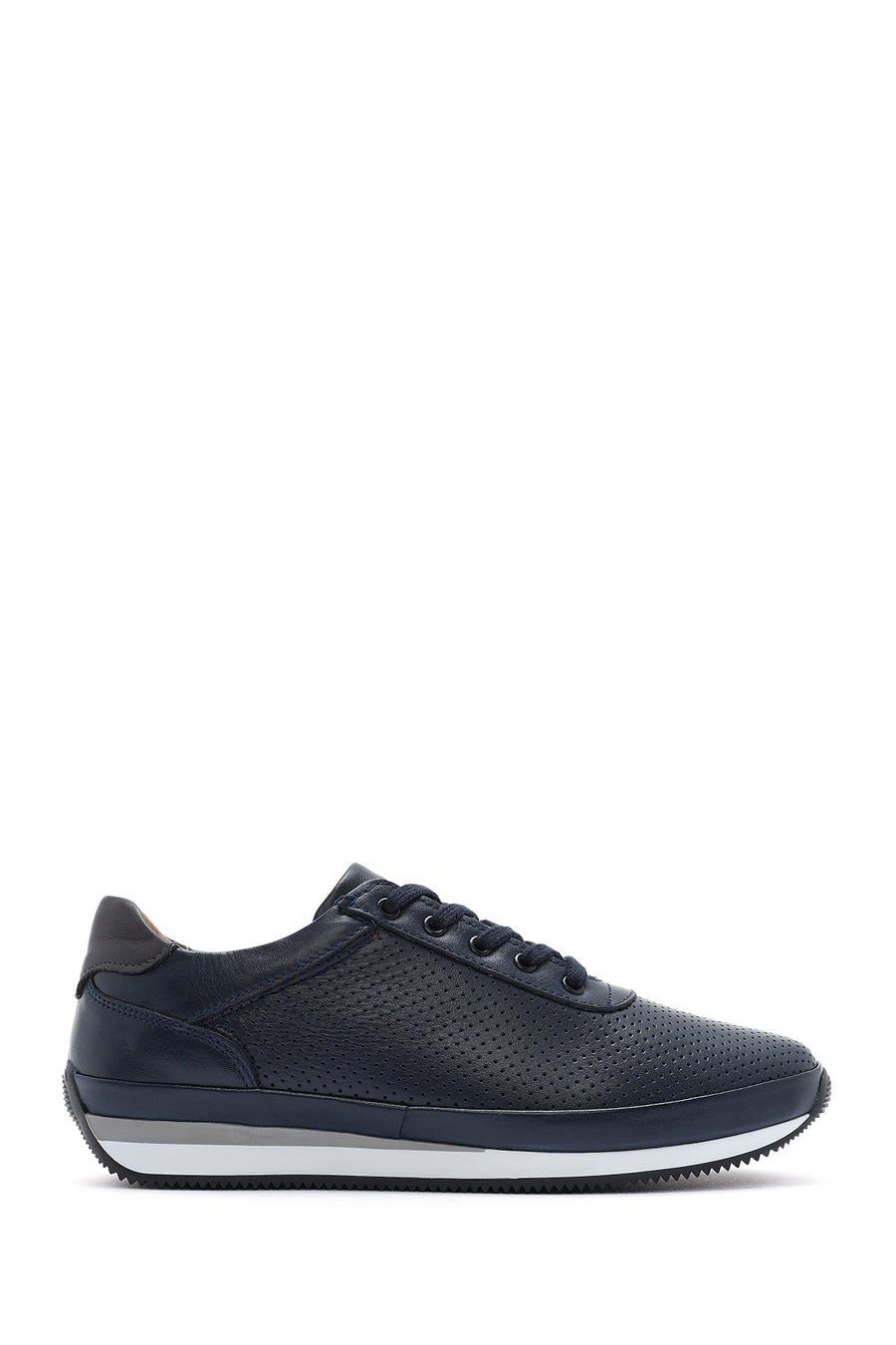 Men's Navy Blue Lace-up Leather Casual Sneaker 26SFD6741DI | Derimod