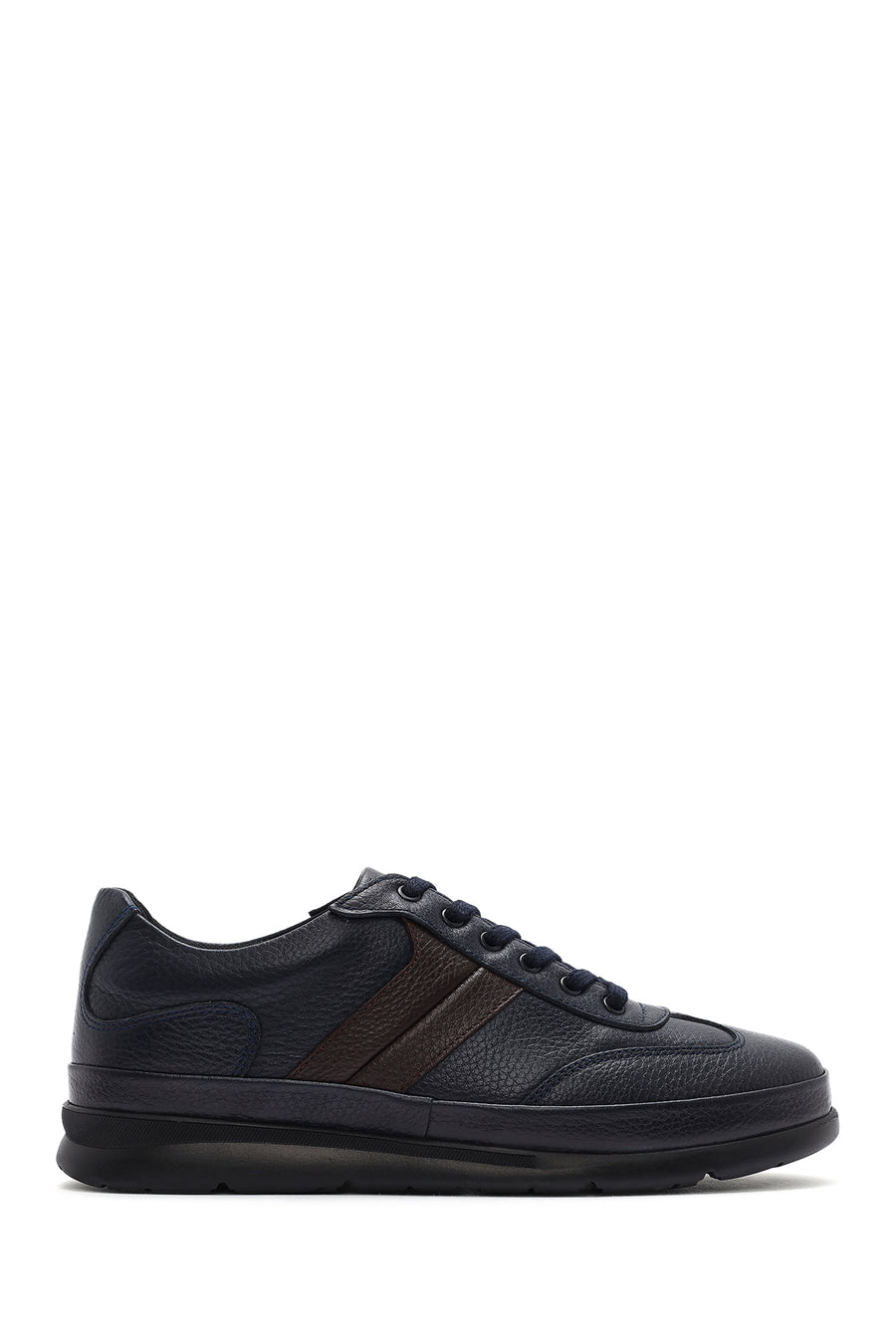 Men's Navy Blue Lace-up Leather Casual Sneaker 26SFD6743FT | Derimod