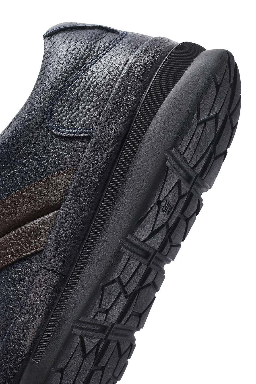 Men's Navy Blue Lace-up Leather Casual Sneaker