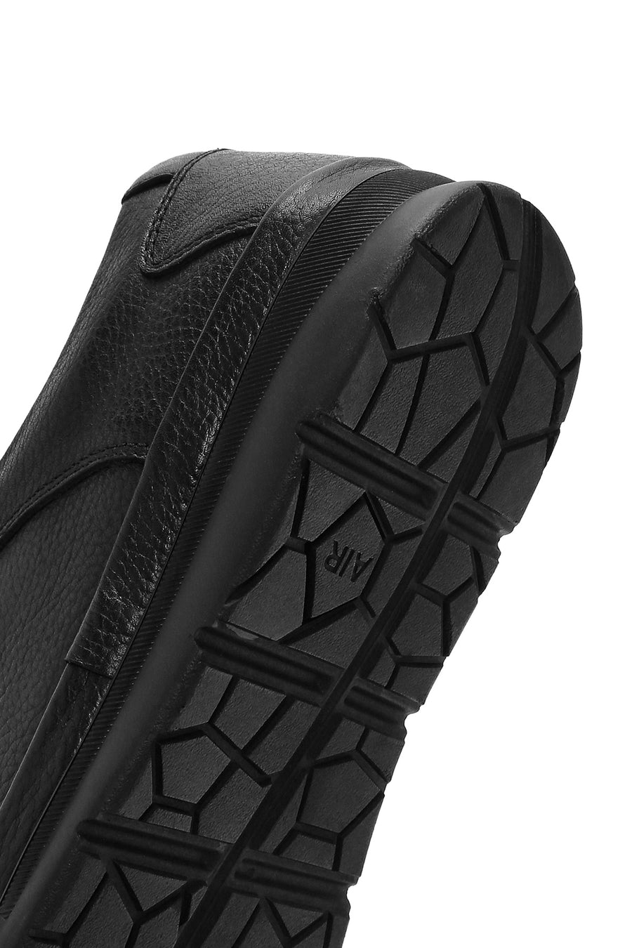 Erkek Siyah Bağcıklı Deri Sneaker