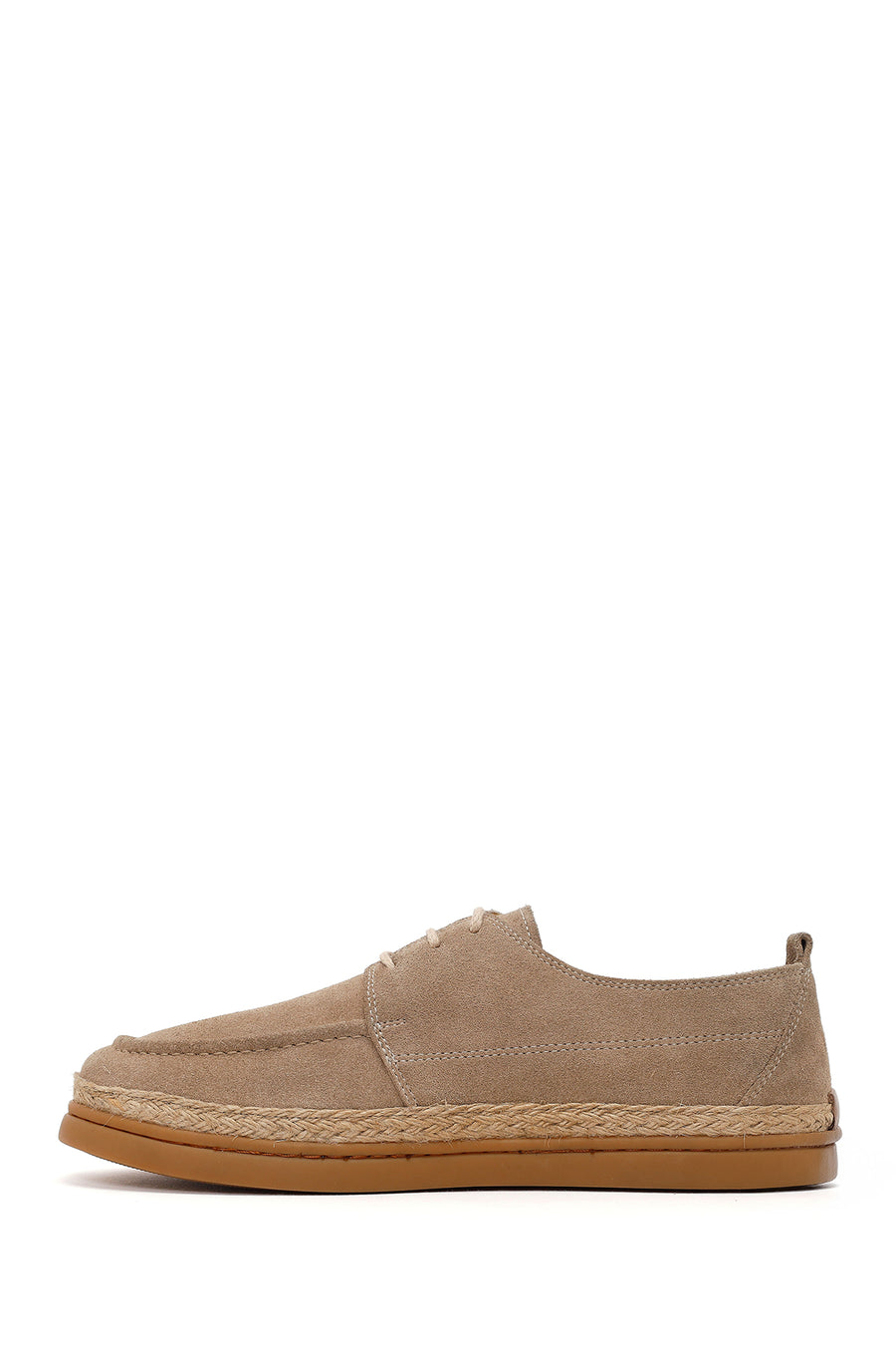 Men's Beige Lace-up Suede Leather Casual Shoes
