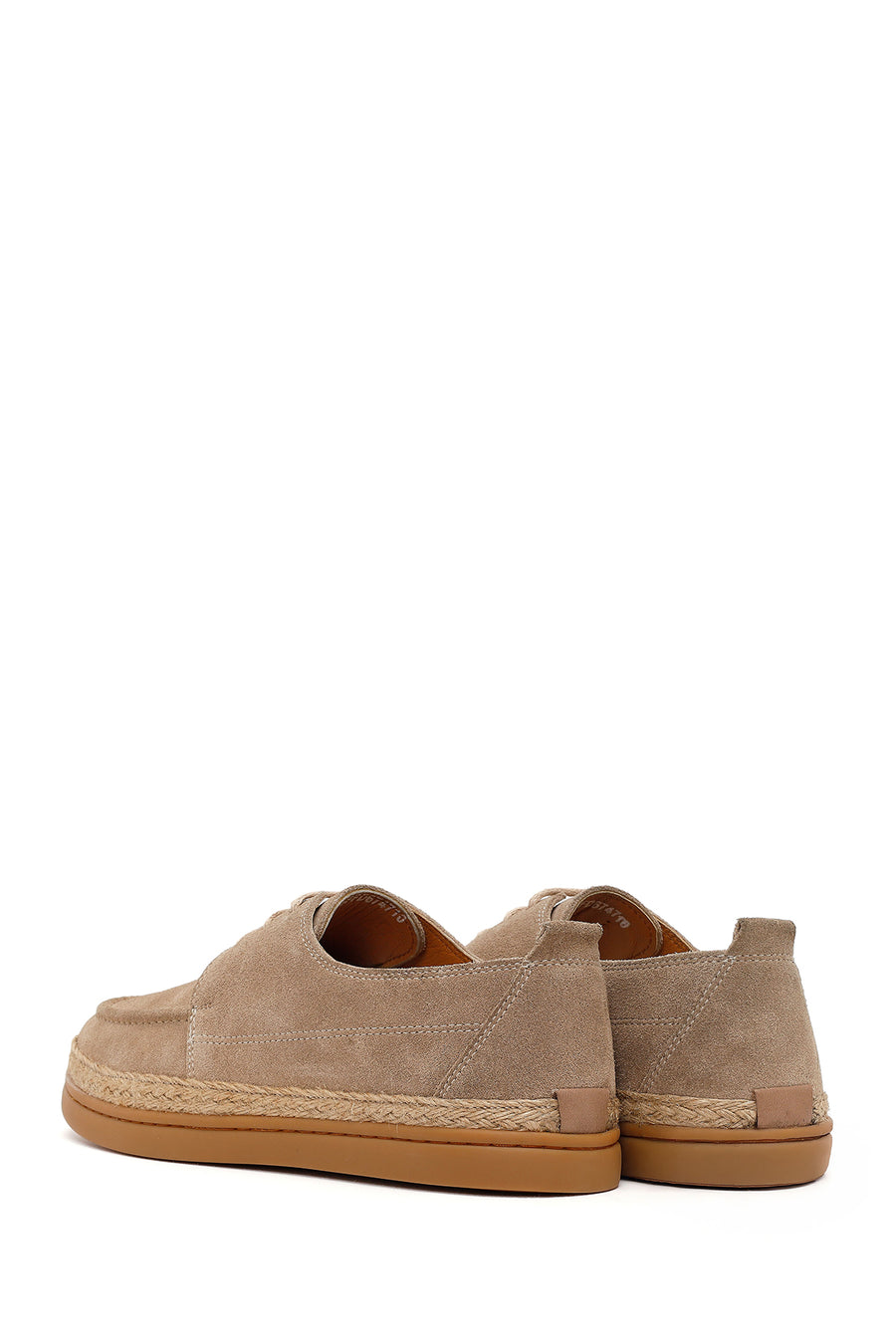 Men's Beige Lace-up Suede Leather Casual Shoes