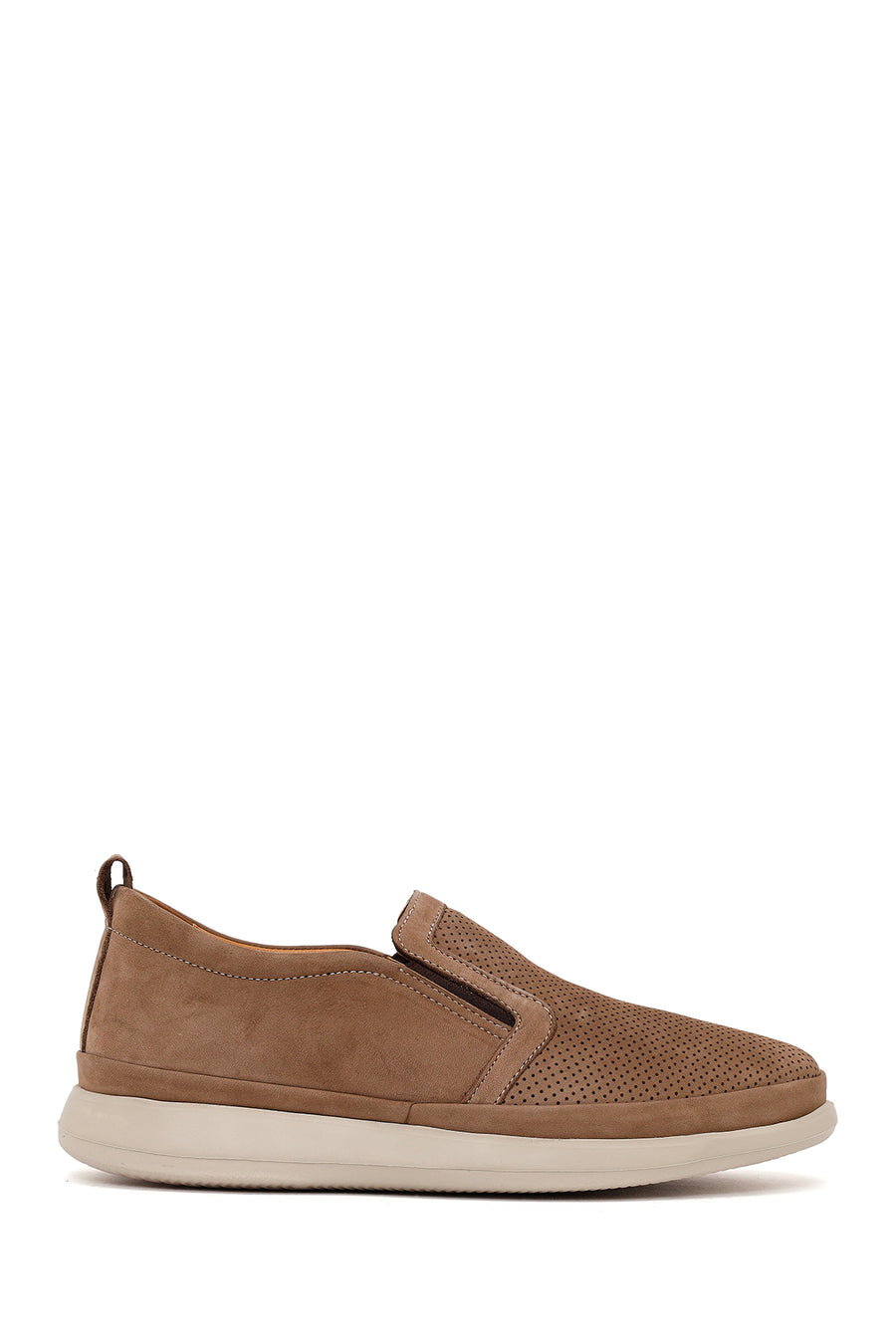 Male Beige Thick-Soled Nubuck Leather Comfort Loafer 26SFD6750V3 | Derimod