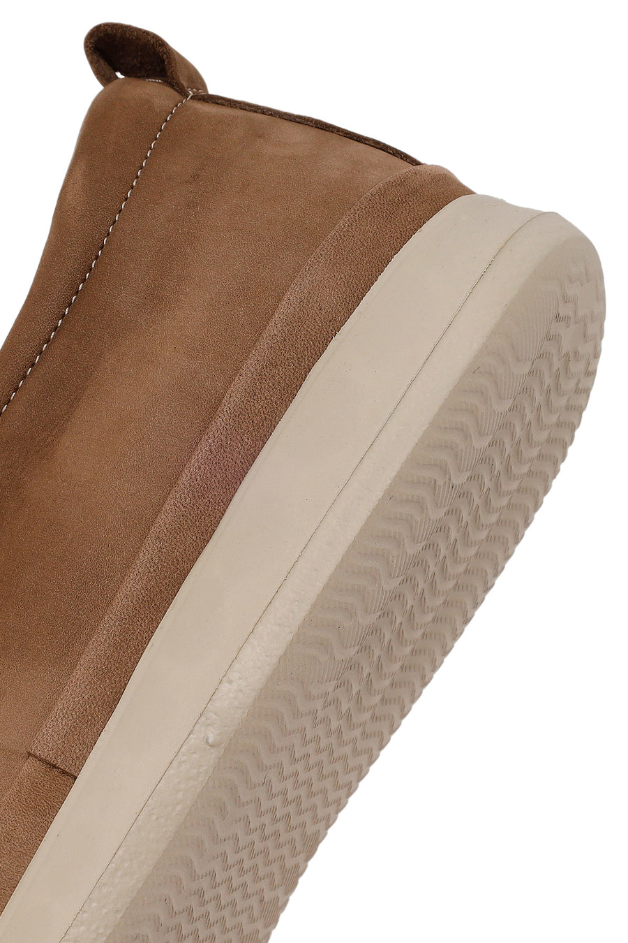 Male Beige Thick-Soled Nubuck Leather Comfort Loafer