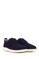 Men's Navy Blue Lace-Up Chunky Sole Nubuck Leather Casual Shoes | Derimod