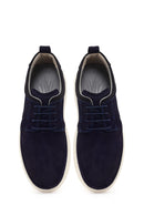 Men's Navy Blue Lace-Up Chunky Sole Nubuck Leather Casual Shoes | Derimod