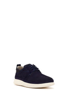 Men's Navy Blue Lace-Up Chunky Sole Nubuck Leather Casual Shoes | Derimod
