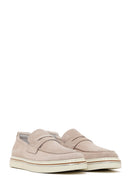 Erkek Bej Süet Deri Casual Loafer | Derimod