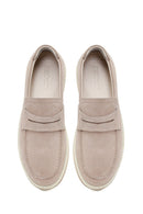 Erkek Bej Süet Deri Casual Loafer | Derimod