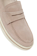 Erkek Bej Süet Deri Casual Loafer | Derimod