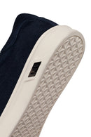 Erkek Lacivert Bağcıklı Kalın Tabanlı Süet Deri Sneaker | Derimod