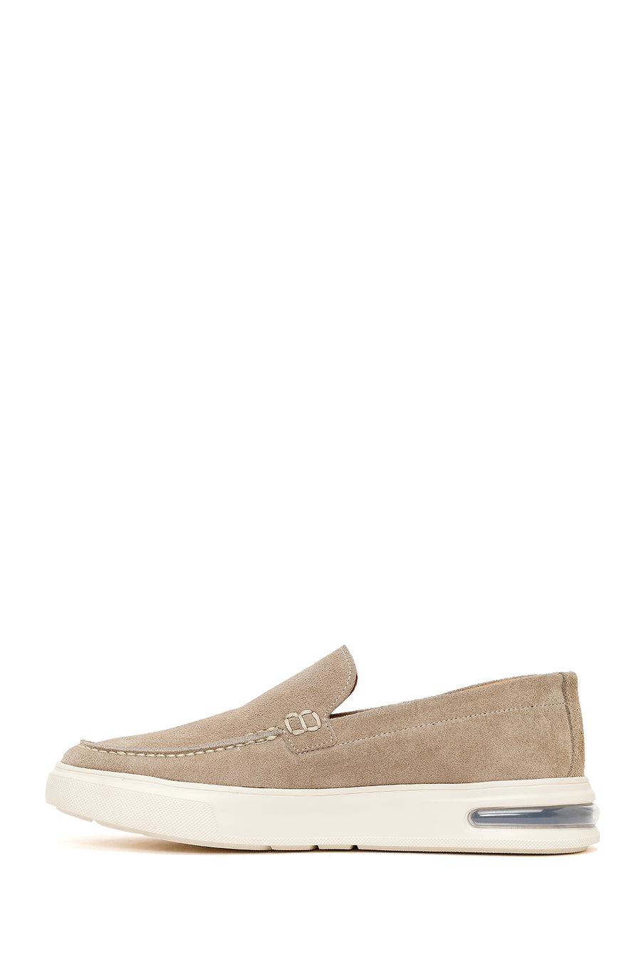 Male Beige Thick-Soled Suede Leather Loafer