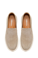 Erkek Bej Kalın Tabanlı Süet Deri Loafer | Derimod