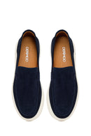 Erkek Lacivert Kalın Tabanlı Süet Deri Loafer | Derimod