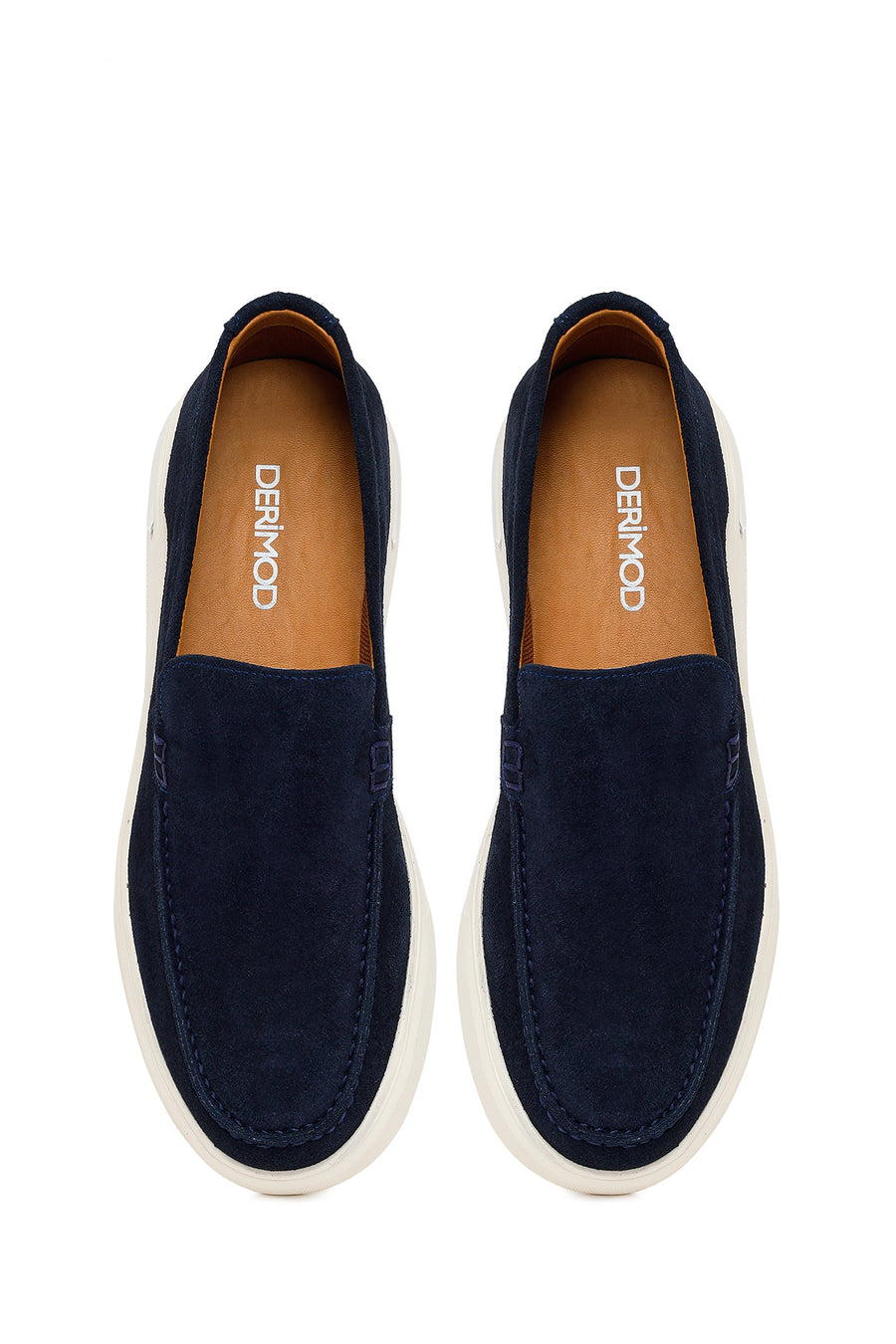 Male Navy Thick-Soled Suede Loafer