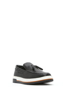 Erkek Siyah Püsküllü Kalın Tabanlı Deri Loafer | Derimod