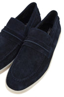 Erkek Lacivert Süet Deri Loafer | Derimod
