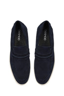 Erkek Lacivert Süet Deri Loafer | Derimod