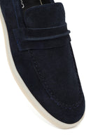 Erkek Lacivert Süet Deri Loafer | Derimod