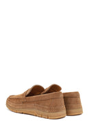 Men's Tan Chunky Suede Leather Loafers | Derimod