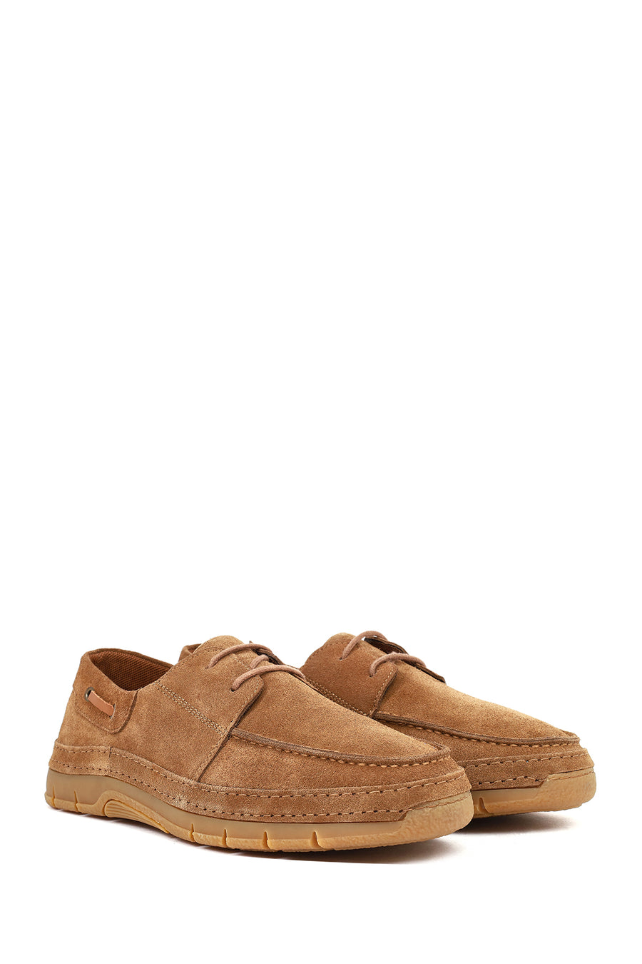 Men's Brown Lace-Up Suede Leather Casual Shoes