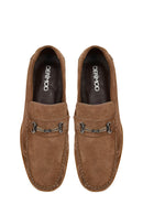 Men's Mink Suede Leather Loafer with Buckle | Derimod
