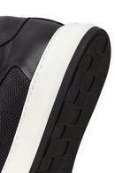 Erkek Siyah Bağcıklı Kalın Tabanlı Deri Sneaker | Derimod