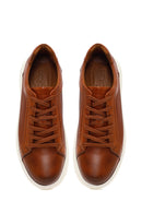 Erkek Taba Bağcıklı Kalın Tabanlı Deri Sneaker | Derimod