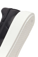 Erkek Siyah Bağcıklı Kalın Tabanlı Deri Sneaker | Derimod