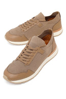 Erkek Vizon Bağcıklı Kumaş Sneaker | Derimod