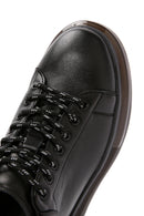 Men's Black Lace-up Thick-Sole Leather Sneaker | Derimod