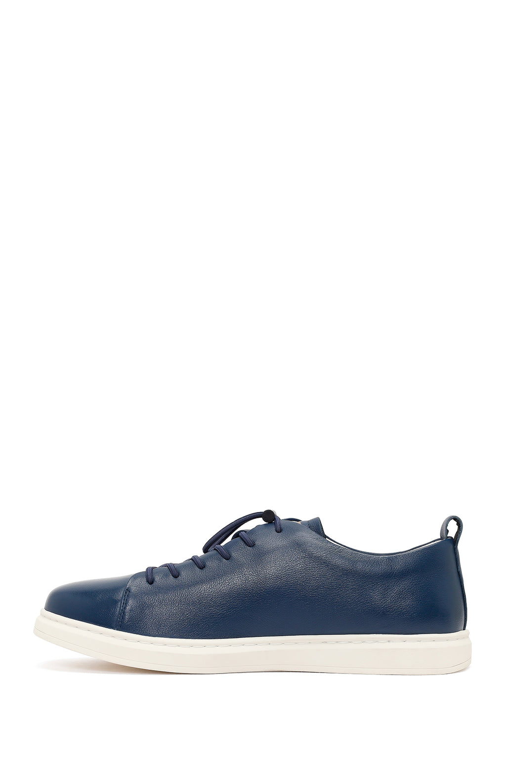 Erkek Lacivert Deri Sneaker
