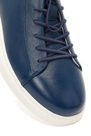 Erkek Lacivert Deri Sneaker | Derimod