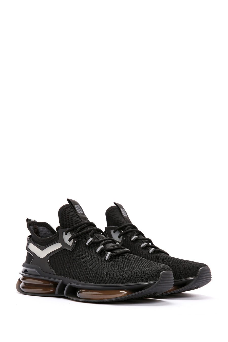 Derimod Zero Male Black Lace-Up Thick-Soled Fabric Sneakers