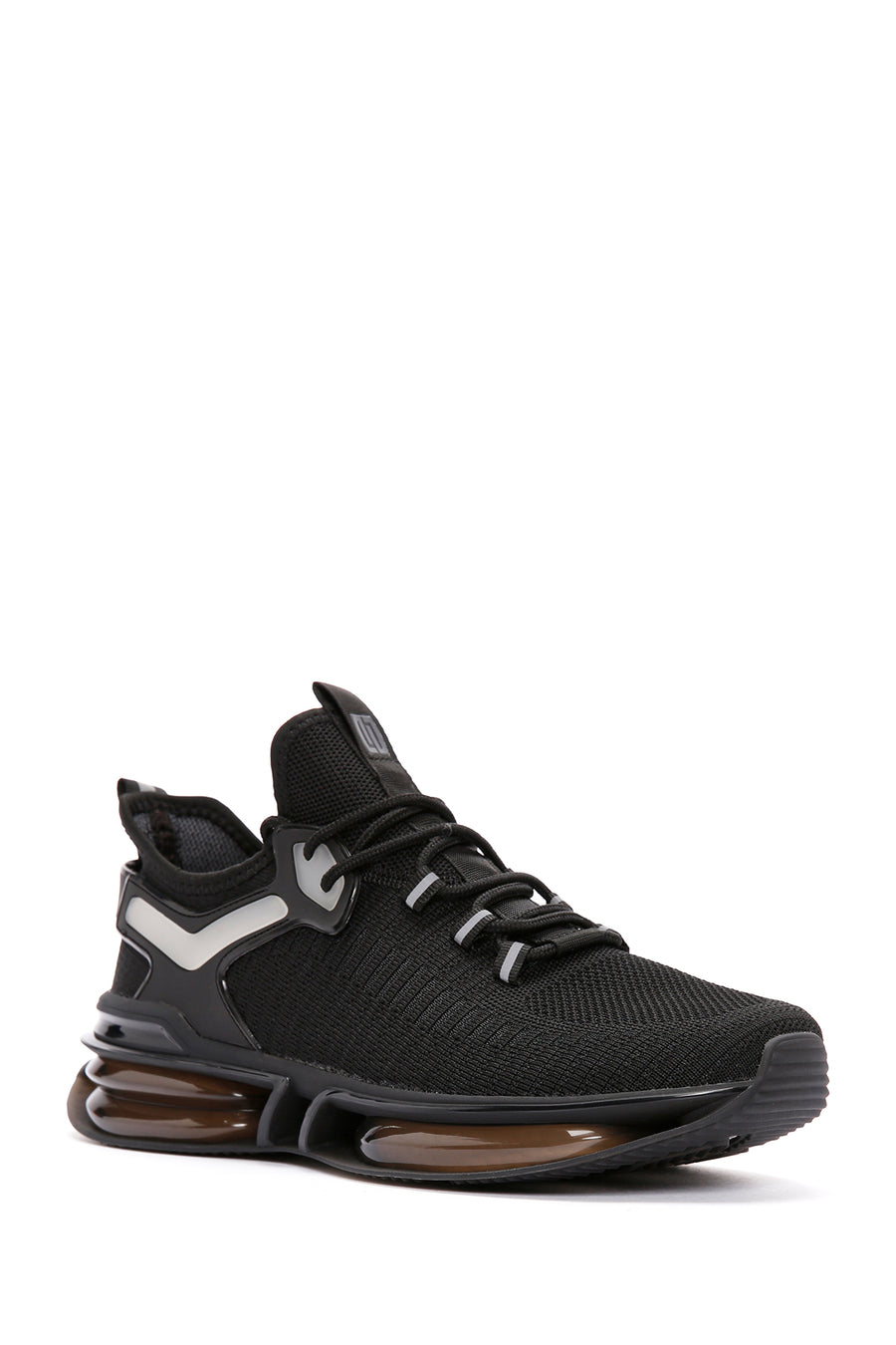 Derimod Zero Male Black Lace-Up Thick-Soled Fabric Sneakers