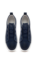 Erkek Lacivert Deri Sneaker | Derimod