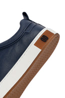 Erkek Lacivert Deri Sneaker | Derimod