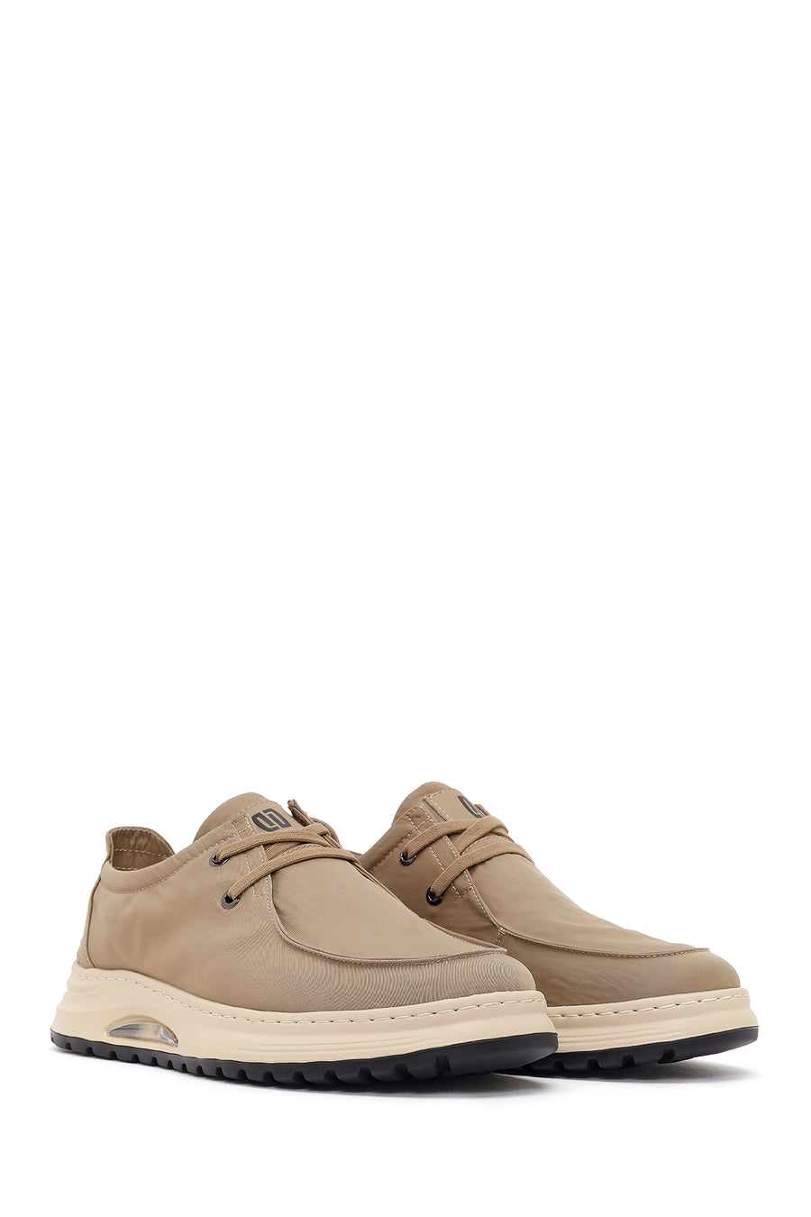 Derimod Zero Male Beige Lace-Up Thick-Soled Fabric Casual Shoe