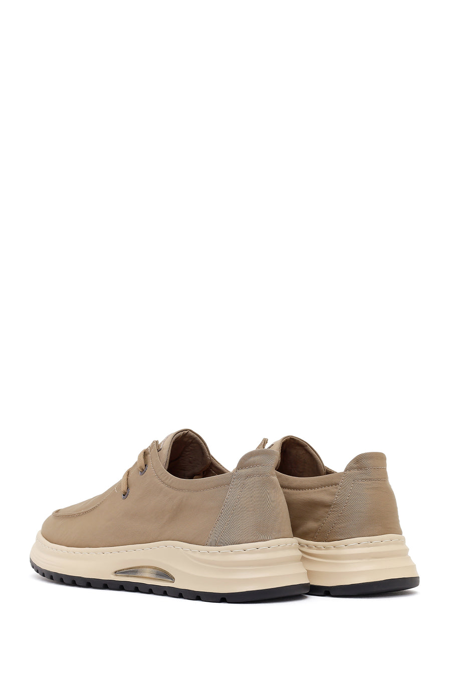 Derimod Zero Male Beige Lace-Up Thick-Soled Fabric Casual Shoe