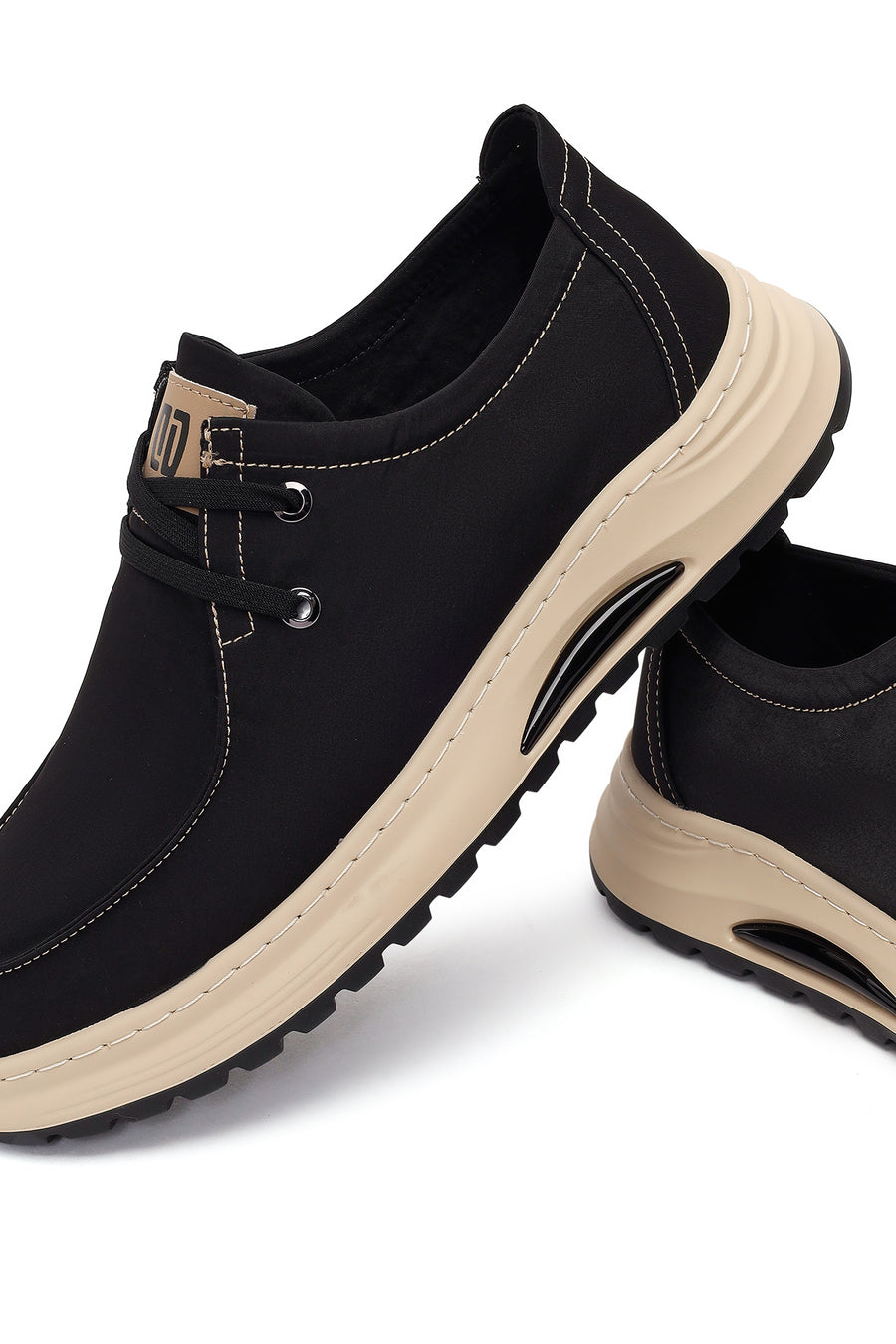 Derimod Zero Male Black Lace-Up Thick-Soled Fabric Casual Shoes