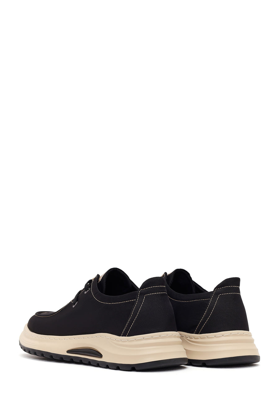 Derimod Zero Male Black Lace-Up Thick-Soled Fabric Casual Shoes