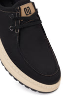 Derimod Zero Male Black Lace-Up Thick-Soled Fabric Casual Shoes | Derimod