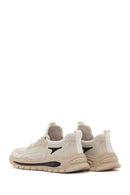 Derimod Zero Men's Beige Lace-Up Thick Soled Fabric Sneaker | Derimod