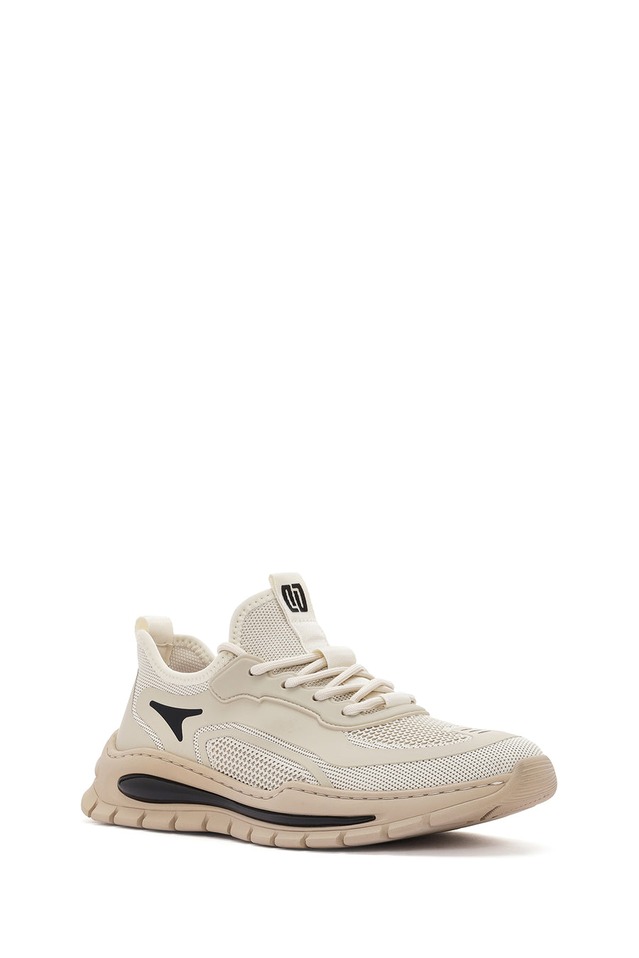 Derimod Zero Men's Beige Lace-Up Thick Soled Fabric Sneaker