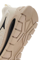 Derimod Zero Men's Beige Lace-Up Thick Soled Fabric Sneaker | Derimod