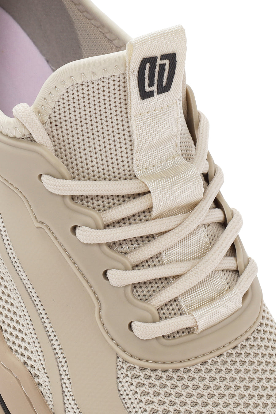 Derimod Zero Men's Beige Lace-Up Thick Soled Fabric Sneaker