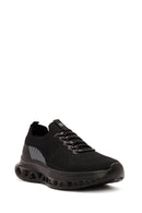 Derimod Zero Men's Black Thick Soled Fabric Sneaker | Derimod