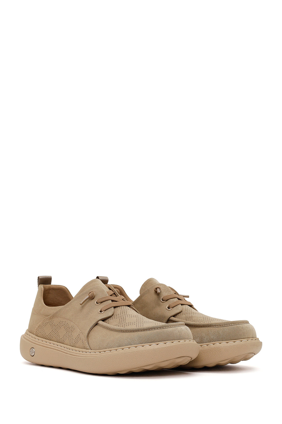 Derimod Zero Male Beige Lace-Up Fabric Sneaker